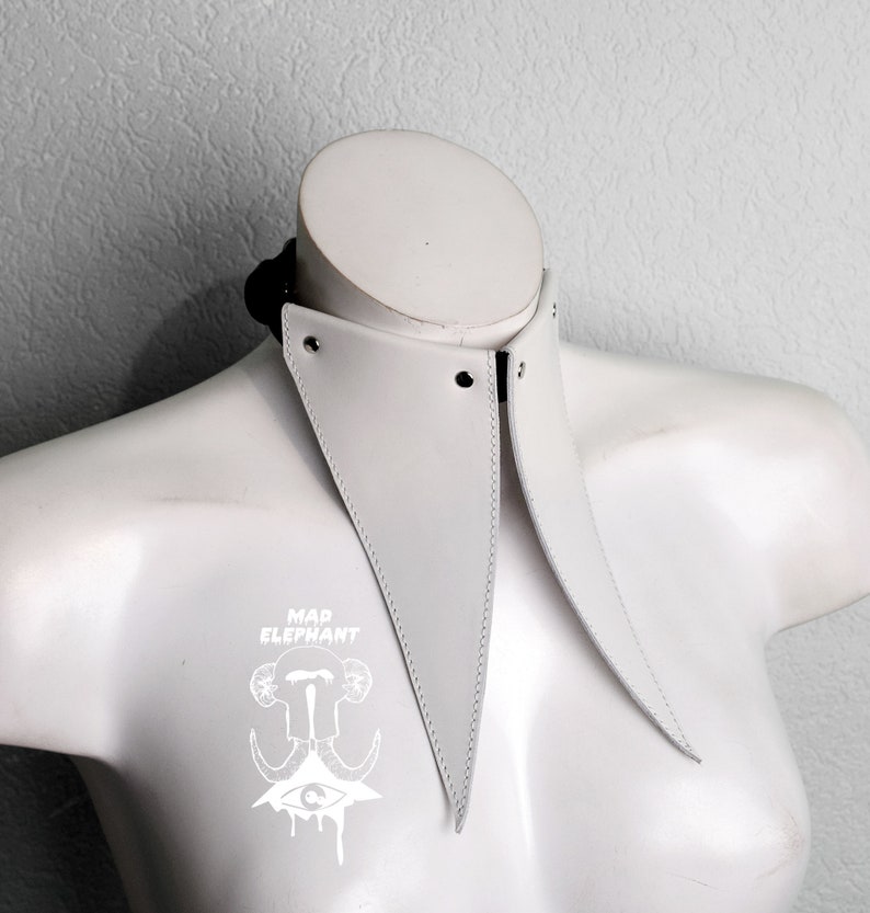 Black or white leather choker with buckle pastel goth accessory