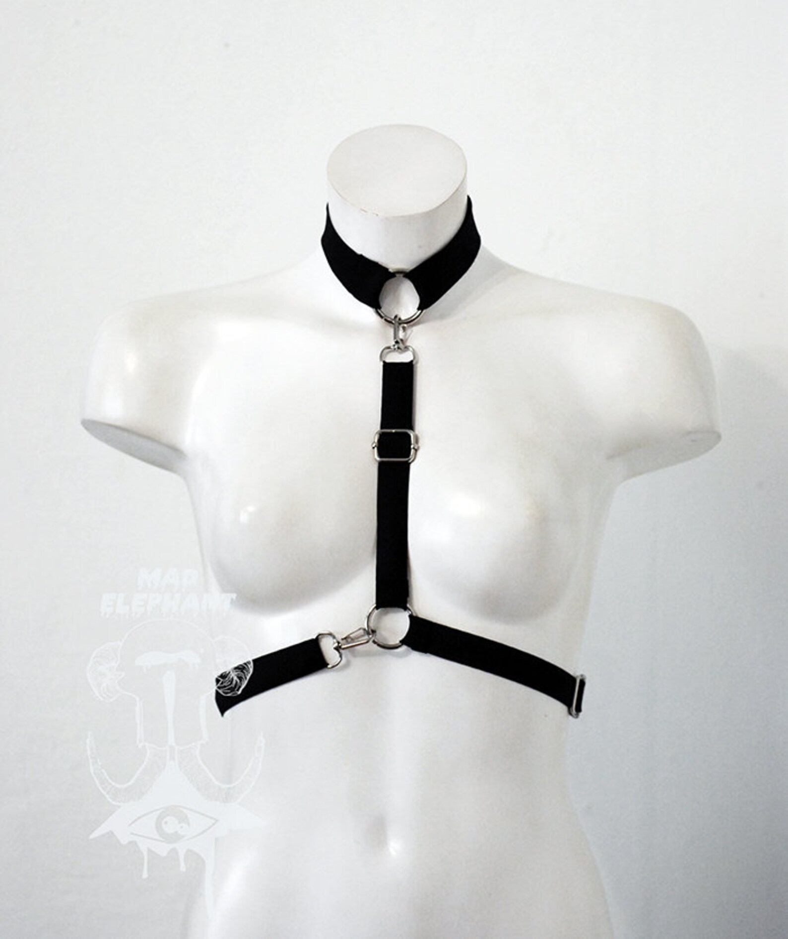Elastic Chest Harness With Choker Neck Collar Bra Harness Etsy