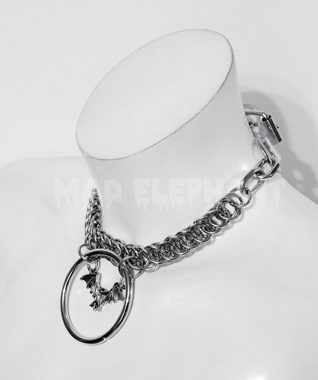 Chain Necklace With Metal Bat Symbol Chainmail Neck Collar - Etsy