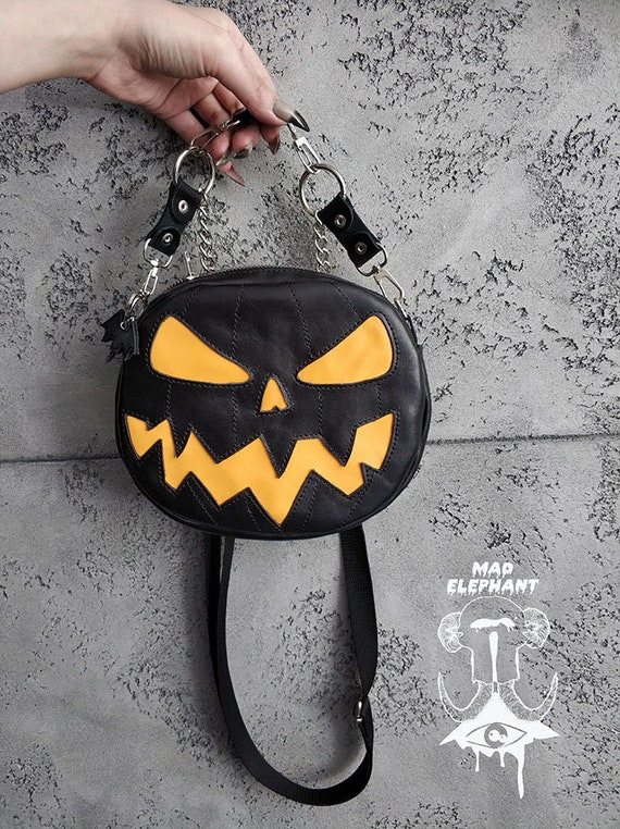 Halloween pumpkin purse with matte or glossy yellow eyes jack Etsy