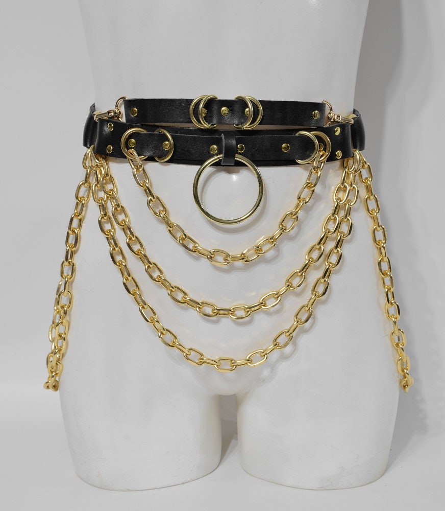 Dropship Punk Black Waist Chain Belt Women Leather Rave Body Goth  Accessories Jewelry For Girls to Sell Online at a Lower Price
