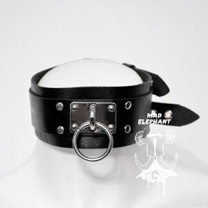 Unisex double leather choker neck collar with O ring and buckles