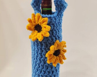 Blue Sunflower Wine Holder