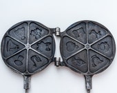 Waffle iron Baking supply Waffle maker Cookie cutter Cast iron waffle Bakeware Cookie pan Kitchenware Retro kitchen