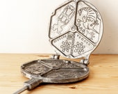 Waffle iron Waffle maker Cast iron waffle iron Baking supply Waffeleisen Baking tools Waffle pan Retro baking Retro kitchen