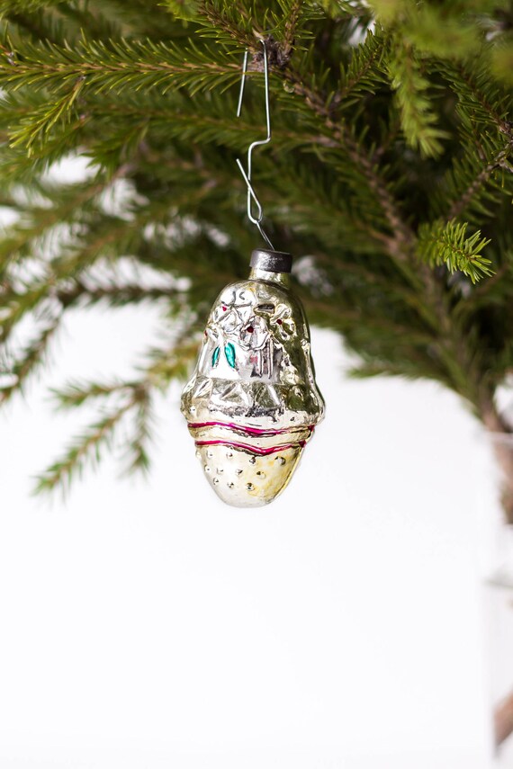 Vintage Mercury Glass Ornament Christmas Ball Christmas Etsy