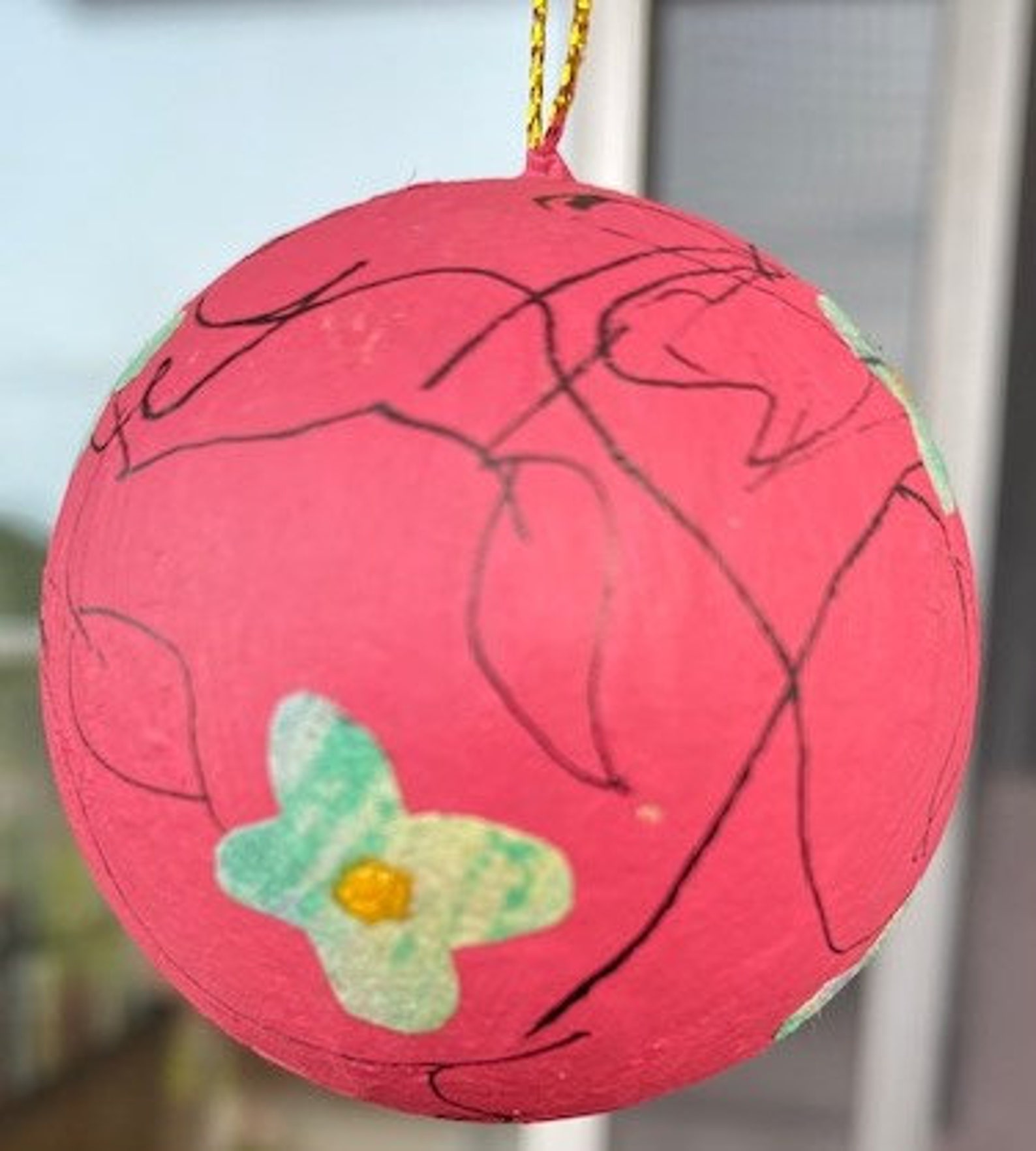 Hand painted 3 inch paper mache Christmas tree ornament Etsy