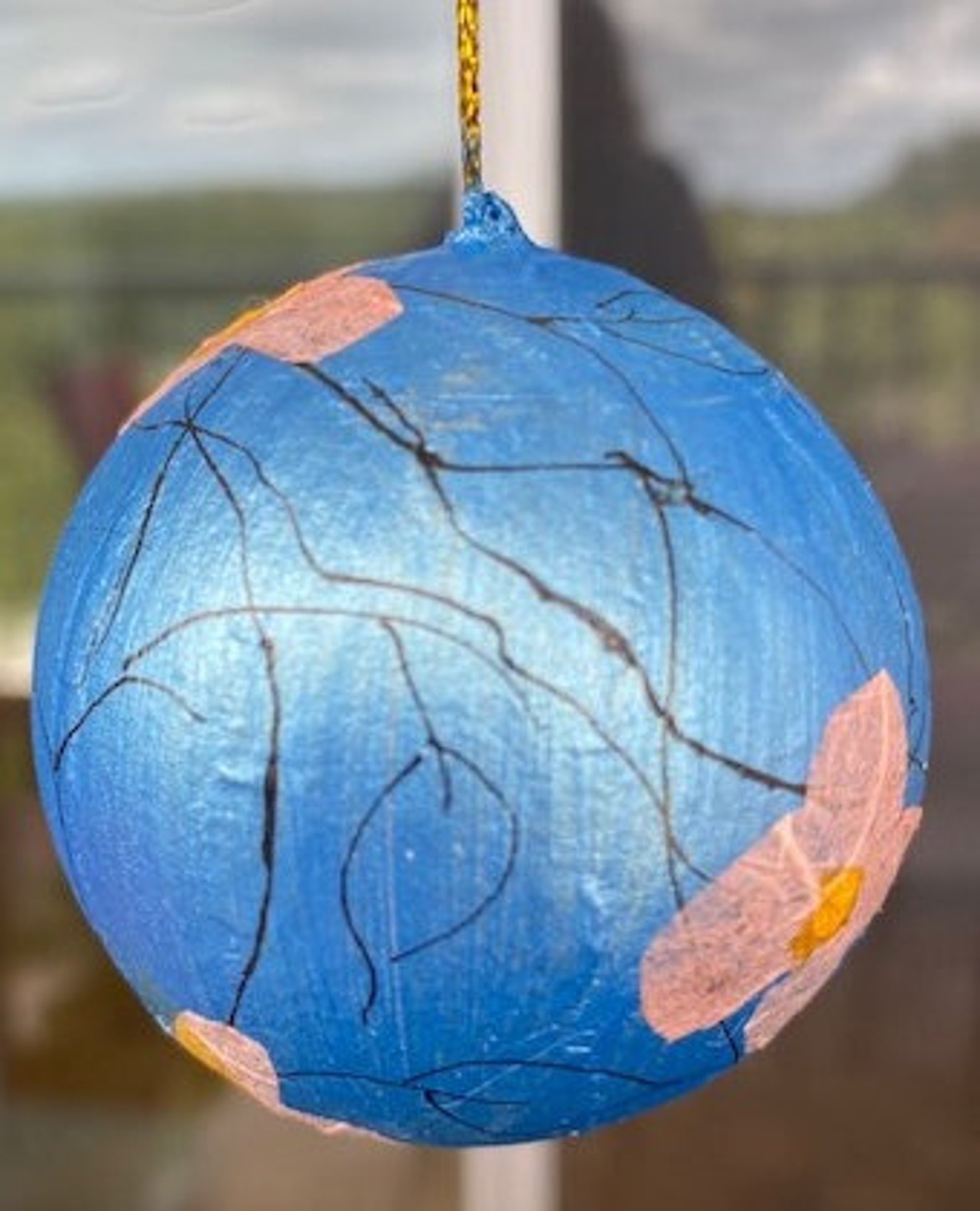 Hand painted 3 inch paper mache Christmas tree ornament Etsy