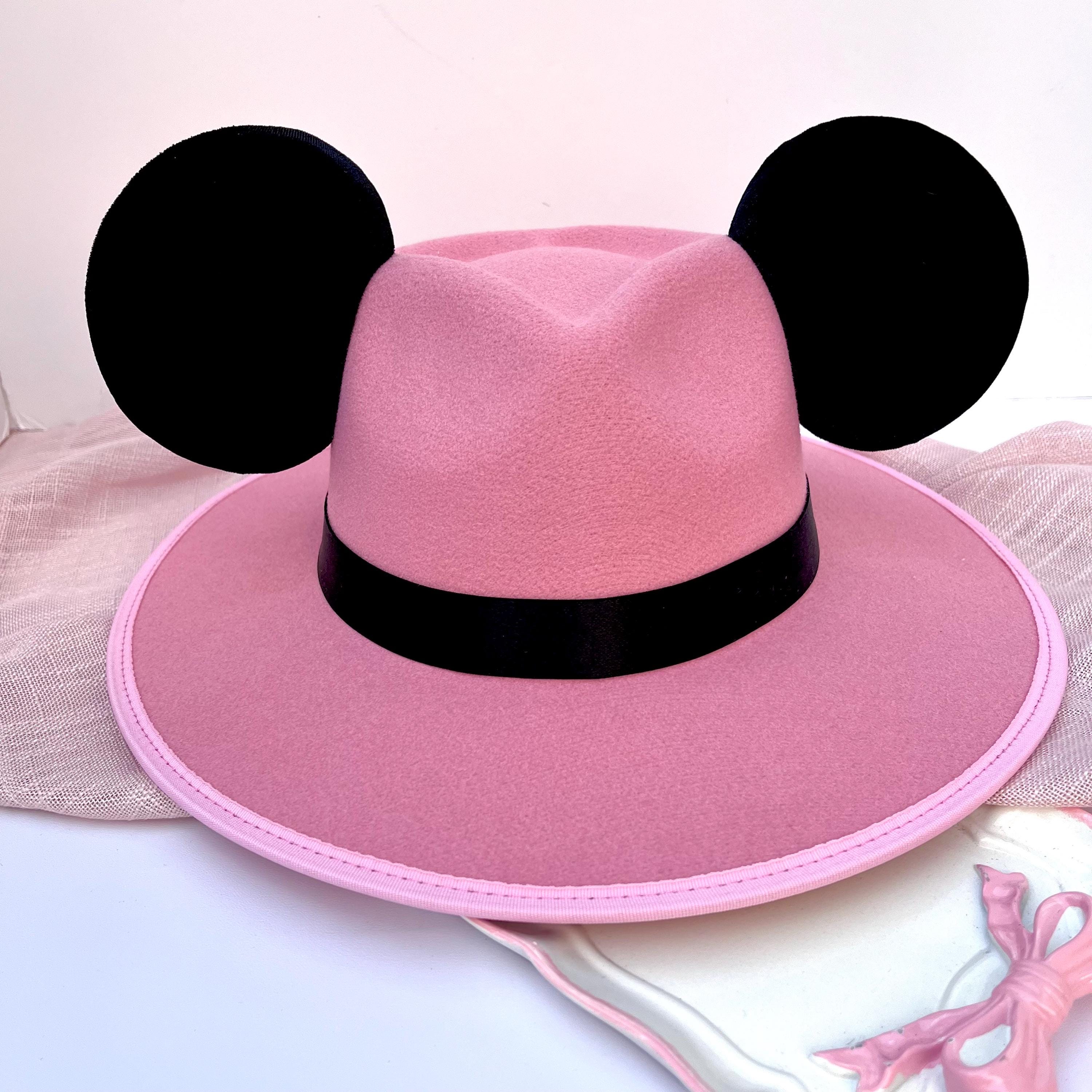 Rose Pink Heart Panama Mouse Hat, Mickey Hat, Adult Size - Etsy display picture 1