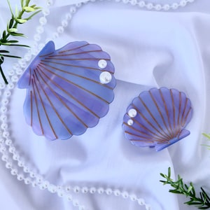 Little Mermaid Shell Claw Clip | Mermaid Hair Claw, Mermaid Shell, Purple Shell Hair Clip, Mermaid Shell Claw, Ariel Hair Clip, Hair Claw