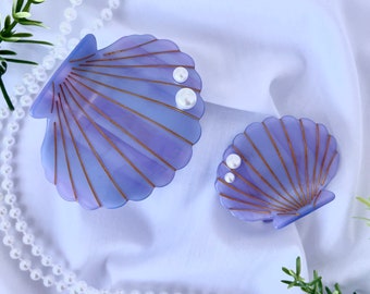 SMALL Mermaid Shell Claw Clip | Mermaid Hair Claw, Mermaid Shell, Purple Shell Hair Clip, Mermaid Shell Claw, Ariel Hair Clip, Hair Claw