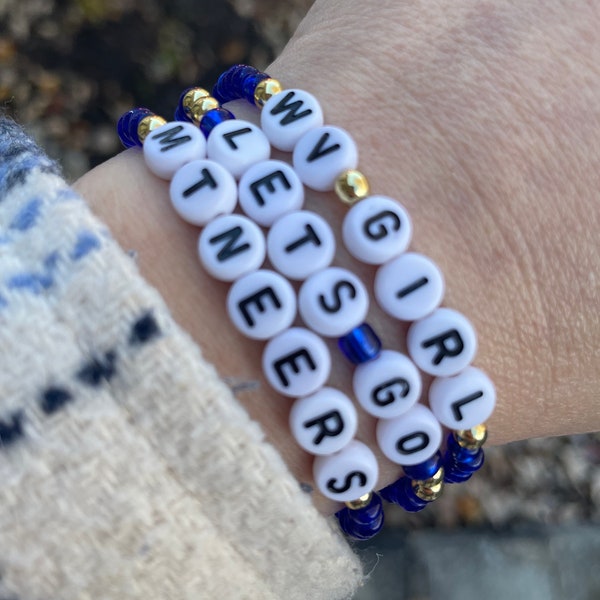 West Virginia bracelet stack Set of 3 - WV game day spirit bracelets - WV Girl - Let’s Go Mountaineers