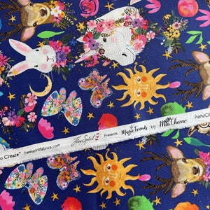 Fabric by HALF YARD Mia Charro Magic Friends Happy Friends Violet PWMCO24-XVIOLET Free Spirit Fabrics