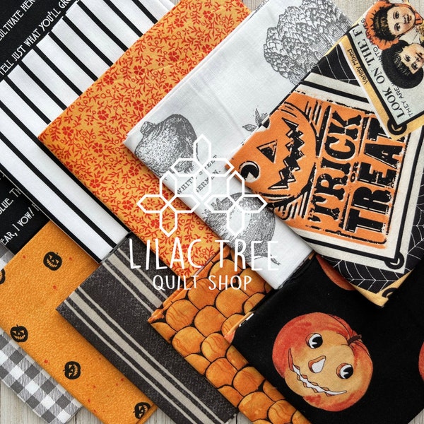 Pumpkin Patch by J Wecker Frisch for Riley Blake Designs 10 pieces Fat Quarter Bundle 18" x 21" Precuts Quilt Quality Fabric