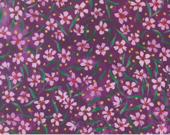 Fabric by HALF YARD- Moda Fabrics  Create Joy Project - Fleur The Love Plum 39887 13