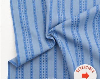 Fabric by HALF YARD- Fableism - Deco Stripe in Navy/Spice