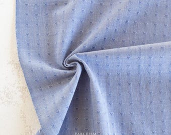 Fabric by HALF YARD- Fableism - Queen of Hearts - Dobby Hearts in Alice Blue