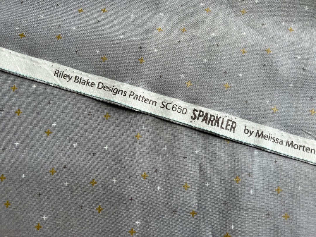 Fabric by HALF YARD Riley Blake Sparkler Gray SC650 by Etsy