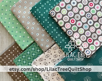 Bee Dots by Lori Holt of Bee in my Bonnet for Blake Designs 8 pieces Fat Quarter Bundle 18" x 21" Precuts