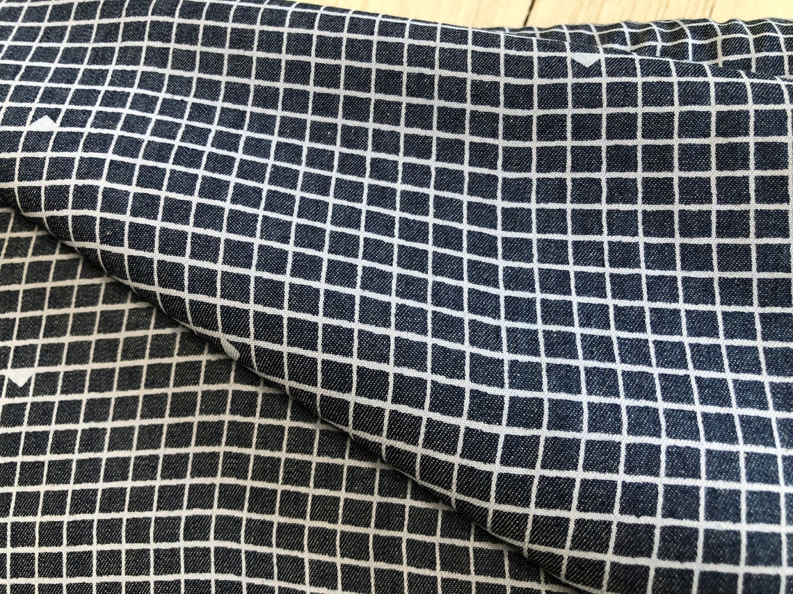 Fabric by HALF YARD the Denim Studio Bombazine Printed Denim Etsy