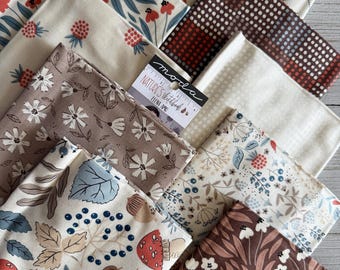 Moda Fabrics 9 pieces Fat Quarter Bundle 18" X 21" Precut Quilt Quality Fabric Natures Sketchbook Elena Amo