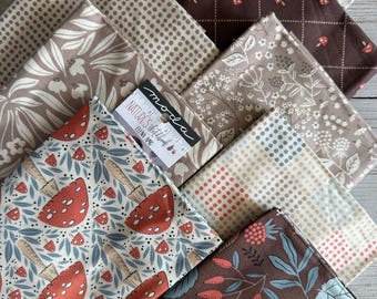 Moda Fabrics 8 pieces Fat Quarter Bundle 18" X 21" Precut Quilt Quality Fabric Natures Sketchbook Elena Amo