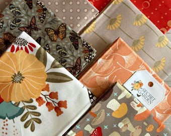 Secret Garden by Amanda Castor for Riley Blake Designs 7 piece Fat Quarter Bundle 18" x 21" Precuts