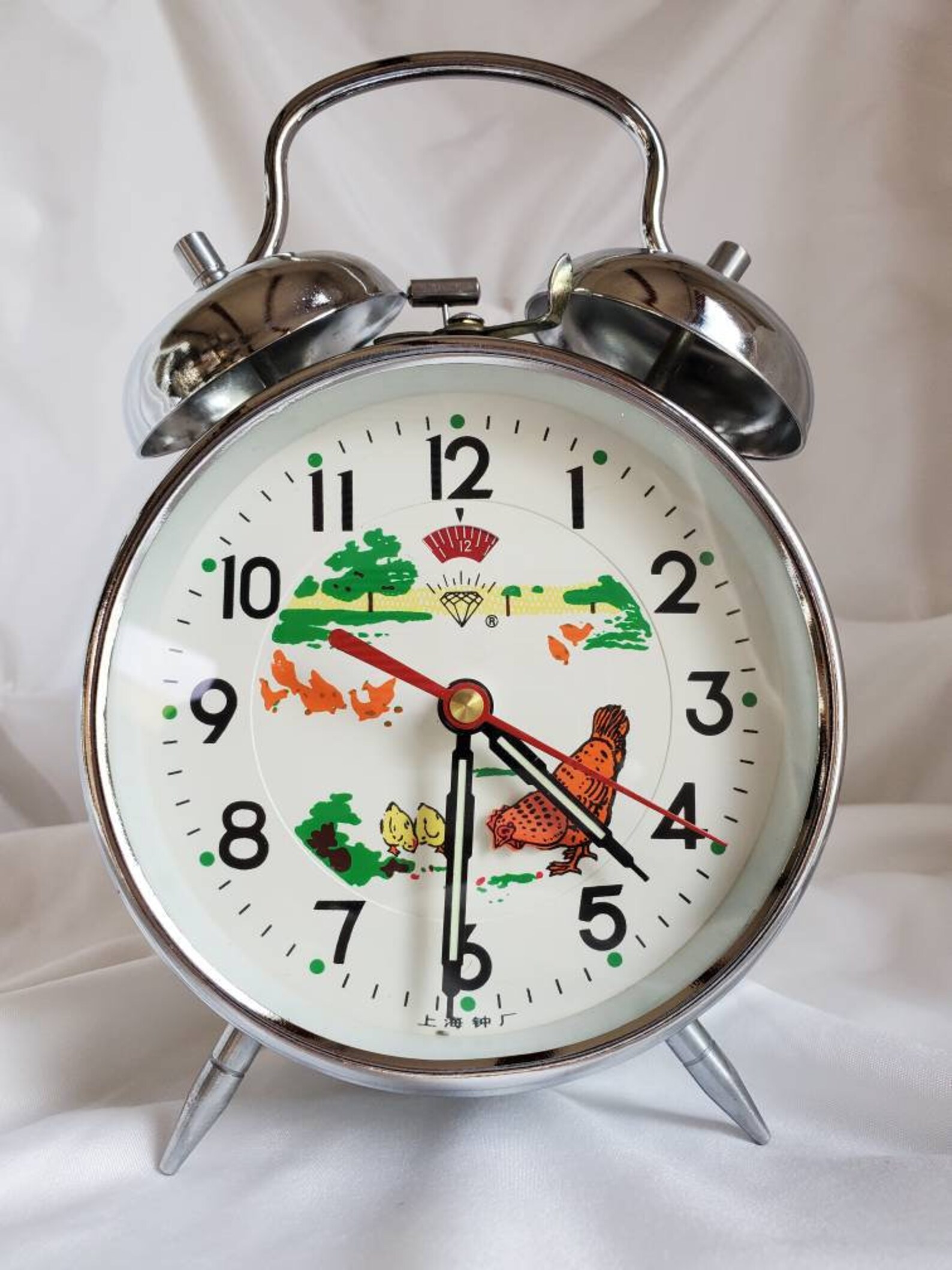 Retro mechanical chicken alarm clock with pecking hen Etsy