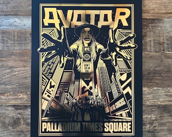 Poster ufficiale di Avatar 2026 NYC con stampa a caldo dorata