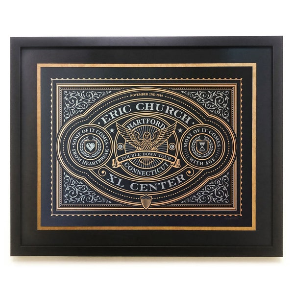 Eric Church Hartford CT poster 2019 Night Two artist signed and numbered