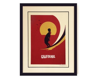 California Dreaming - retro surf poster