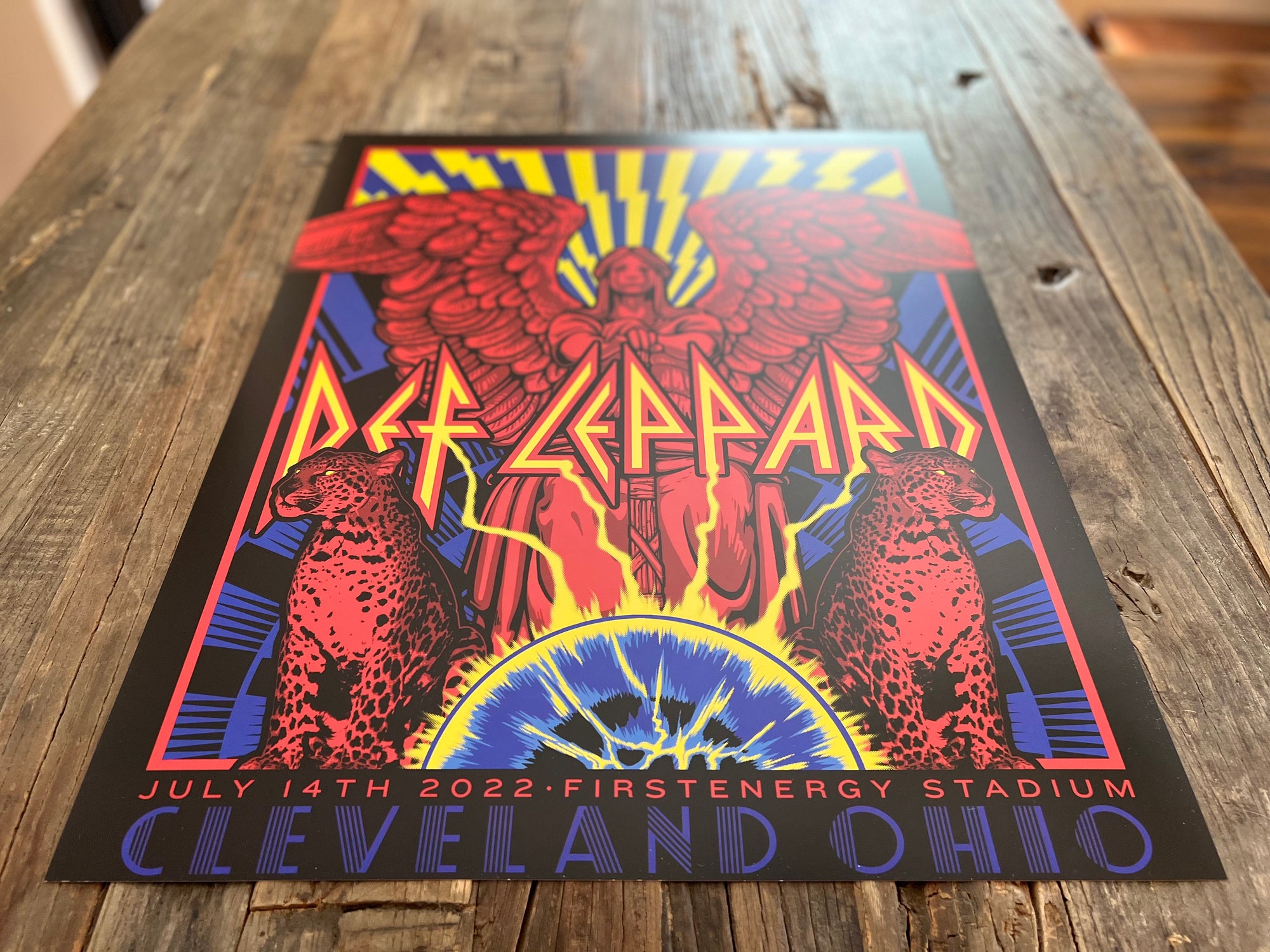 Def Leppard Cleveland Stadium Tour Poster