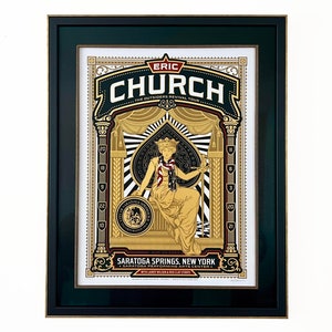 Eric Church Signed Artist poster Saratoga Springs 2023