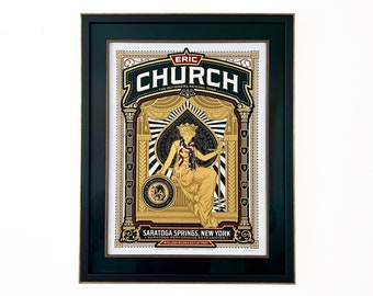 Eric Church Signed Artist poster Saratoga Springs 2023