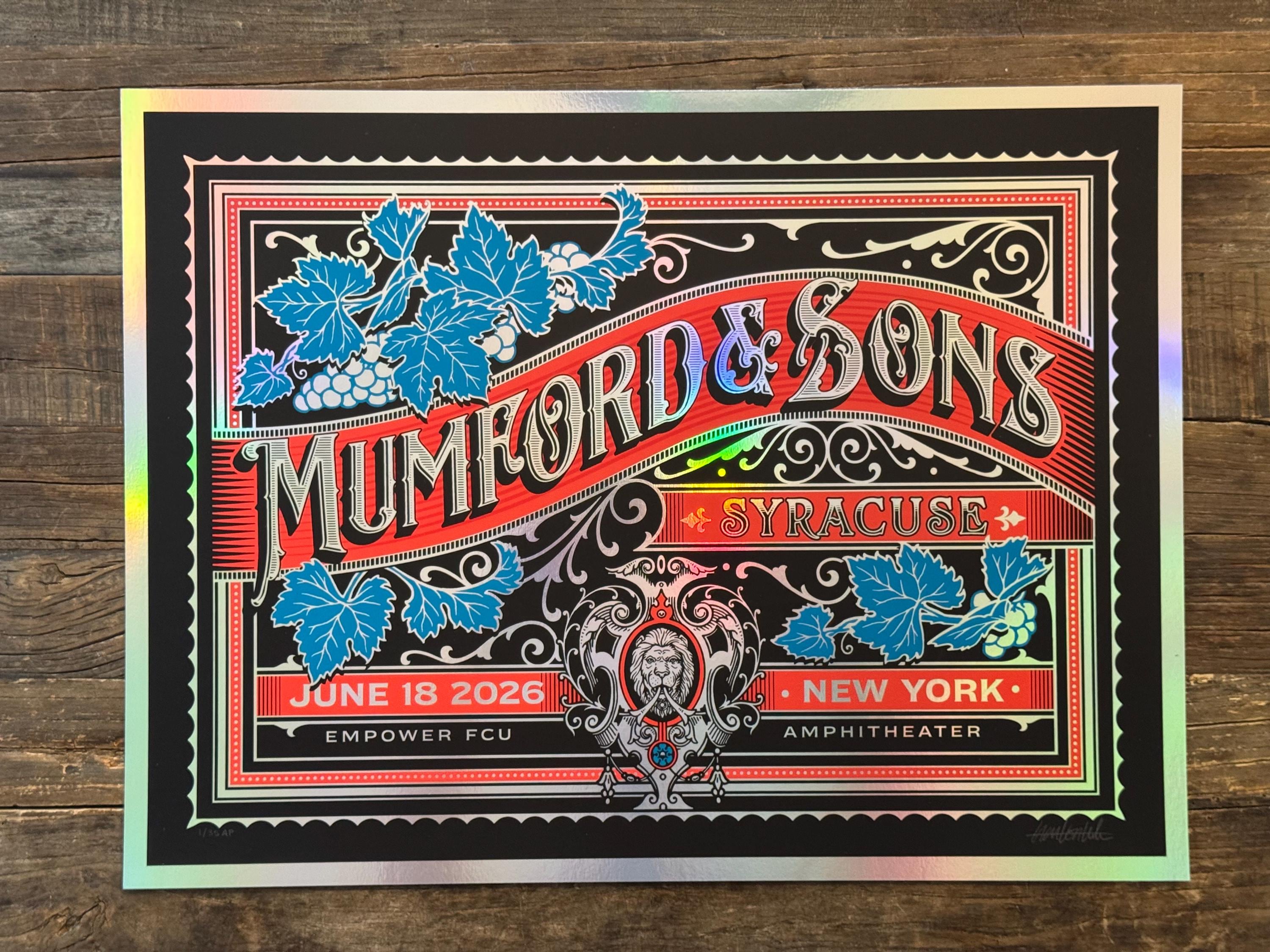 OFFICIAL Mumford & Sons 2026 Syracuse New York Poster - Etsy