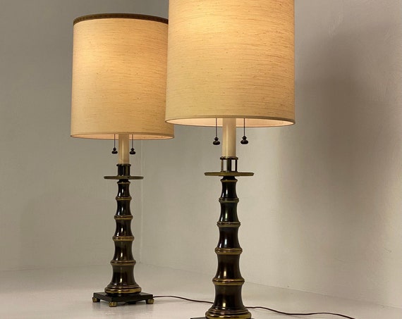 Pair of Neoclassical Brass Lamps by Stiffel, Circa 1960s - *Please ask for a shipping quote before you buy.