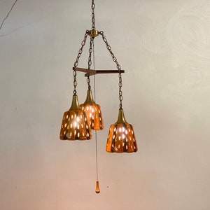 Feldman Triple Pendant Light Fixture, Circa 1960s Please ask for a shipping quote before you buy. image 1
