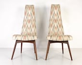 Pair of High Back Chairs quot 2051-C quot by Adrian Pearsall for Craft Associates, circa 1960s - Please see notes on shipping before you purchase.