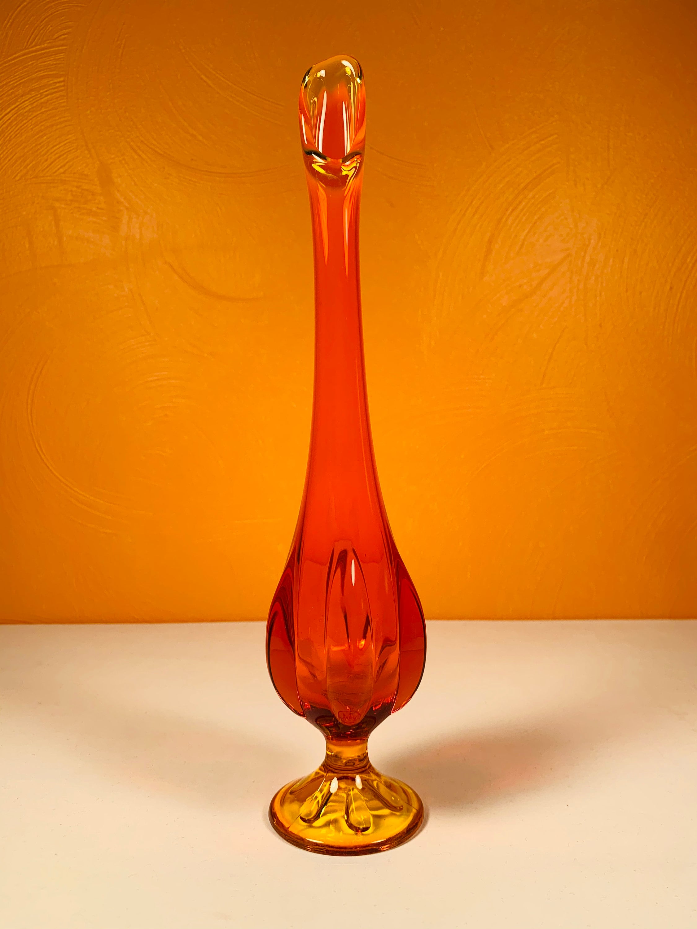 Viking Persimmon 6 Petal Swung Vase