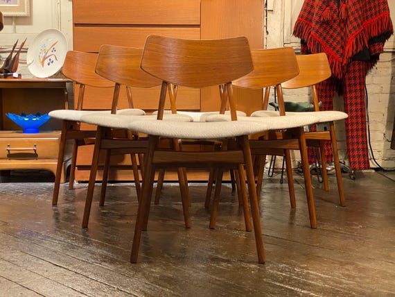 Afrormoisa Teak Danish Dining Chairs (set of 6), Circa 1950s - Please ask for a shipping quote before you buy.