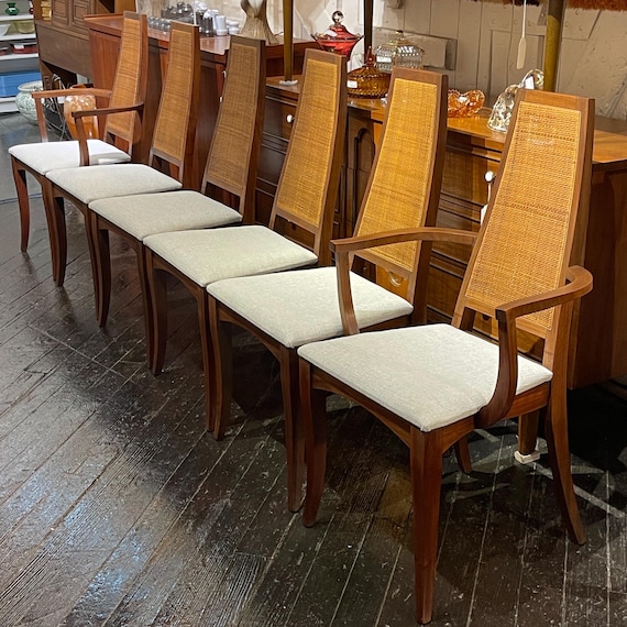 John Keal for Brown Saltman Walnut Dinind Chairs (Set of 6), C. 1950s - *Please ask for a shipping quote before you buy.