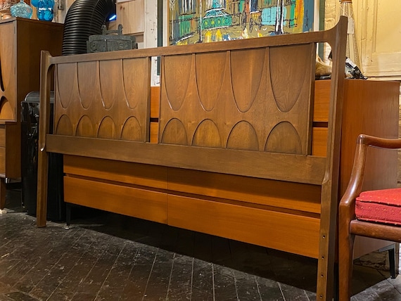 Broyhill Brasilia King Headboard, Circa 1960s - Please ask for a shipping quote before you buy.