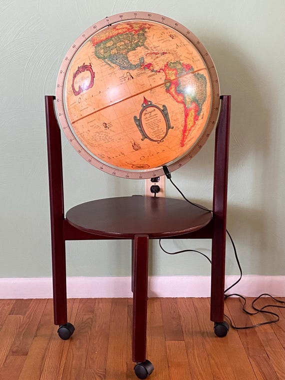 World Antique Illuminated Globe by SCAN-GLOBE A/S of Denmark by Karl-F. Harig, C.1988