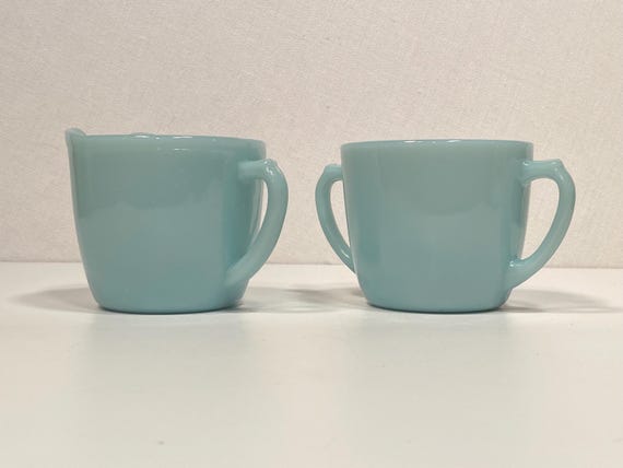 Fire King Delphite Sugar & Creamer Set