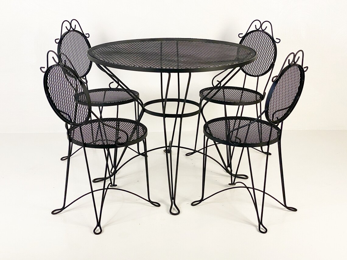 Wrought Iron Bistro Patio Set Circa 1950s please Ask for a Etsy