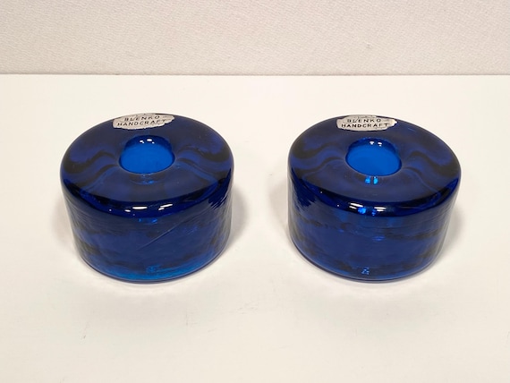 Pair of Blenko Model #990A Candle Holders