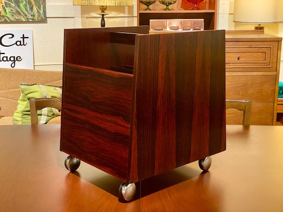 Bruksbo Brazilian Rosewood Magazine Cart, Circa 1960s