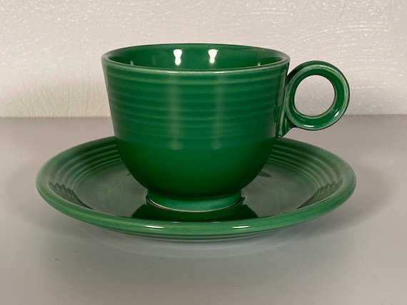 Fiestaware Medium Green Cup and Saucer