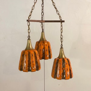 Feldman Triple Pendant Light Fixture, Circa 1960s Please ask for a shipping quote before you buy. image 2