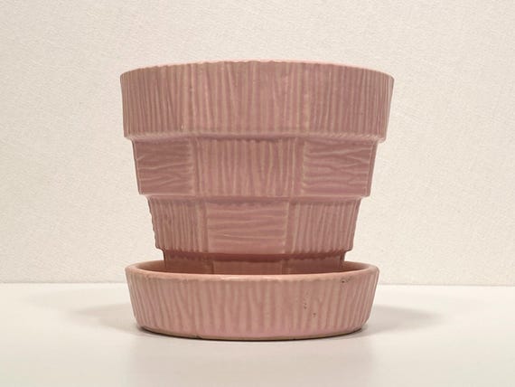 McCoy Pink Basketweave Planter